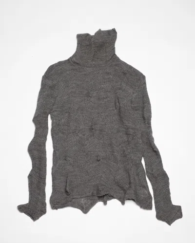 Pre-owned Raf Simons Aw 2008-2009 Crumpled Geometric Sweater In Gray