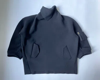 Pre-owned Raf Simons A/w 21 Bomber Top With Scarf Collar In Black
