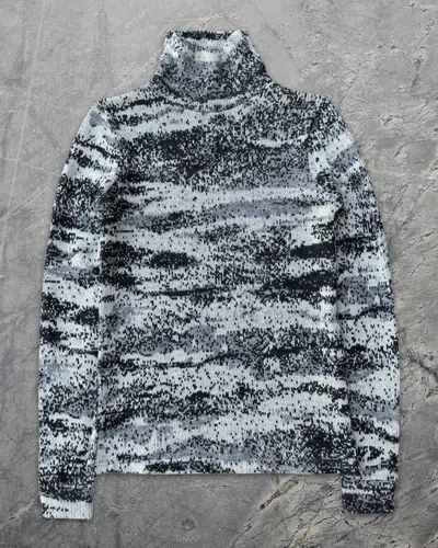 Pre-owned Raf Simons Aw02 Virginia Creeper Digi Camo Sweater In Grey