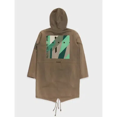 Pre-owned Raf Simons Aw03 'closer' Dazzle Ships Parka In Tan