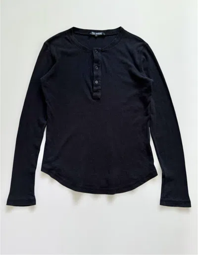Pre-owned Raf Simons Aw04-05' “waves” Thermal Longsleeve In Black