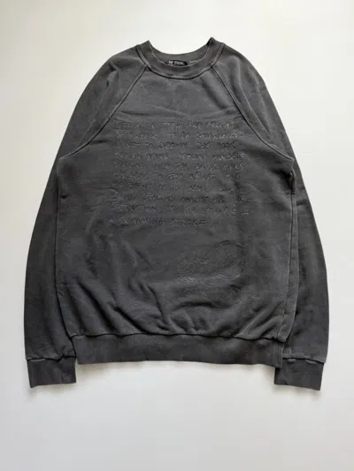 Pre-owned Raf Simons Aw04 “waves” Shipwreck Poem Sweatshirt In Black