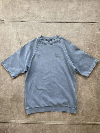 Pre-owned Raf Simons Aw04 Waves Short Sleeve Crewneck In Blue