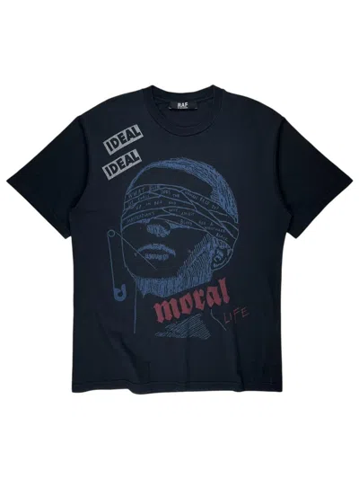 Pre-owned Raf Simons Aw06 Raf By  Ideal Moral Life Tshirt Black Vintage