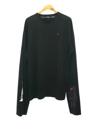 Pre-owned Raf Simons Aw21 Oversized Skeleton Candle Long Sleeve Tee In Black