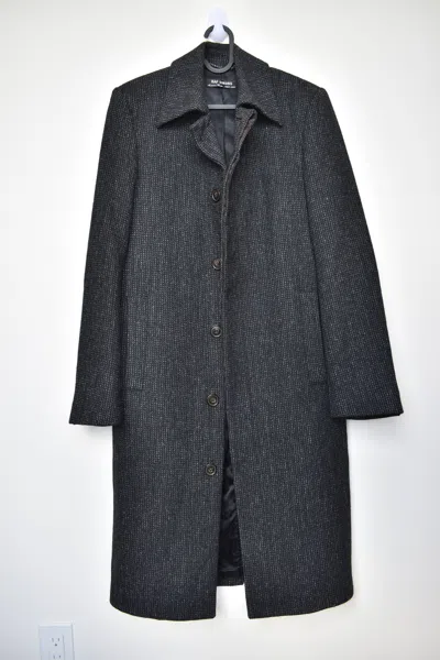 Pre-owned Raf Simons Aw98-99 Radioactivity Wool Tweed Car Mac Coat In Black