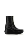 Raf Simons Black Chunky Platform Boots In Multi
