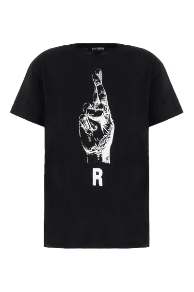 RAF SIMONS BLACK COTTON T-SHIRT