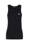 Raf Simons Tank Top With R Print And Leather Patch In 0099