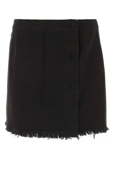 Raf Simons Black Denim Skirt