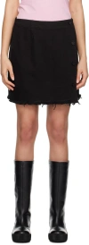 Raf Simons Frayed-hem Miniskirt In 0099 Black