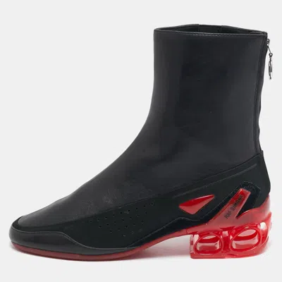 Pre-owned Raf Simons Black Leather Cycloid Ankle Boots Size 41