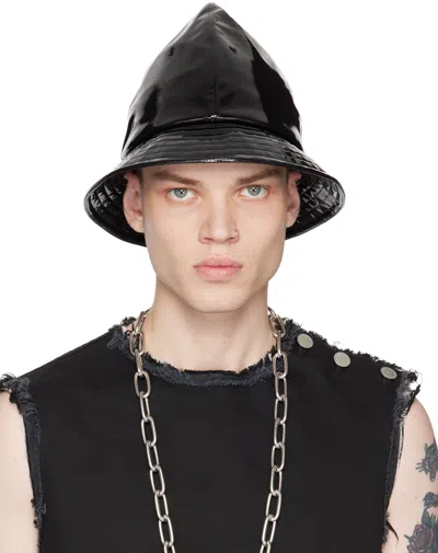 RAF SIMONS BLACK PANELED BUCKET HAT