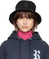 Raf Simons Logo Patch Bucket Hat In 0099 Black