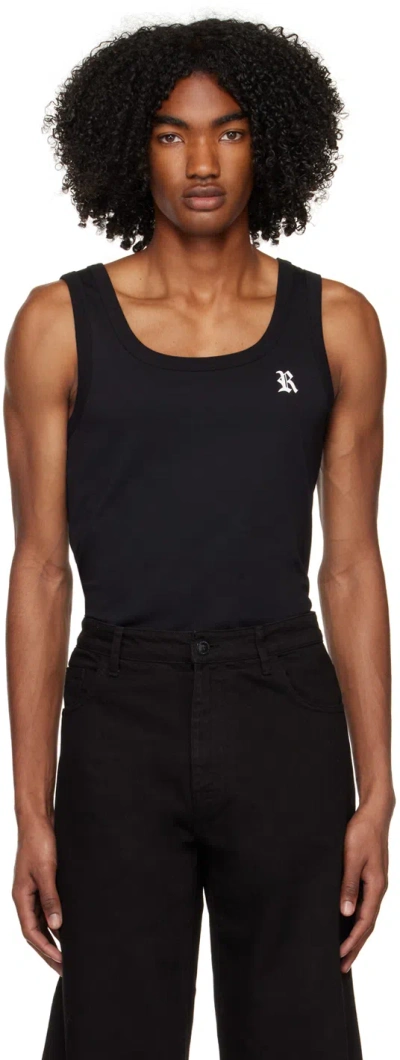 Raf Simons Logo Print Tank Top In Black