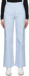 Raf Simons Blue Wide Leg Jeans In 0042 Light Blue
