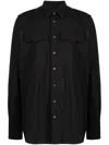 Raf Simons Button-up Cotton Shirt In Black