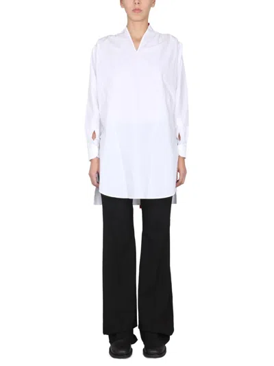 Raf Simons Buttoned Long-sleeved Blouse In White