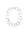 Raf Simons Linked Rings Chain Collar Necklace In White