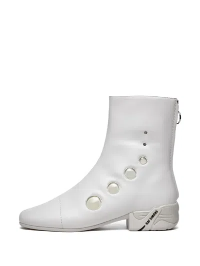 Raf Simons Circle Detail Boots In White