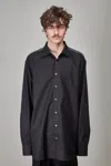Raf Simons Classic Shirt With Net Insert, Black Dark Grey In Black