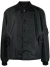 Raf Simons Long Sleeved Polo Bomber With Print On Back In Black