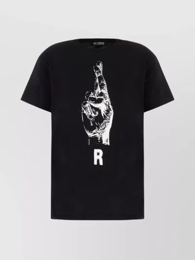 RAF SIMONS COTTON CREW-NECK T-SHIRT LOGO PRINT