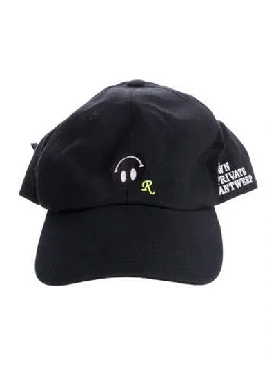 Pre-owned Raf Simons Cotton Embroidered Accent Cap In Black