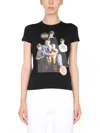 Raf Simons Crew Neck Front Print T-shirt In Black