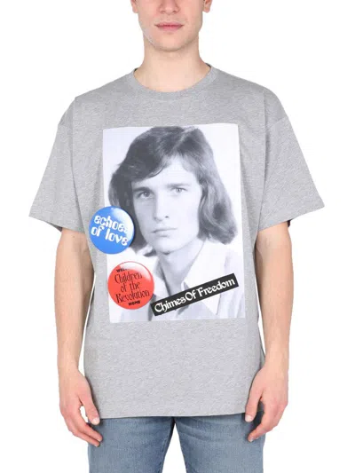 Raf Simons Mens Grey Chimes Of Freedom Cotton-jersey T-shirt L