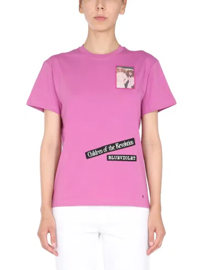 Raf Simons Crew Neck T Shirt In Pink