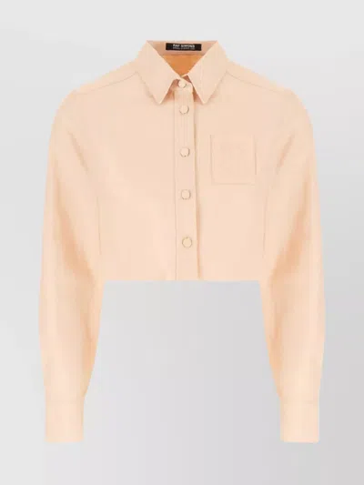 Raf Simons Cropped Cotton Piquet Shirt In Multi