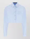 Raf Simons Cropped Cotton Piquet Shirt In White