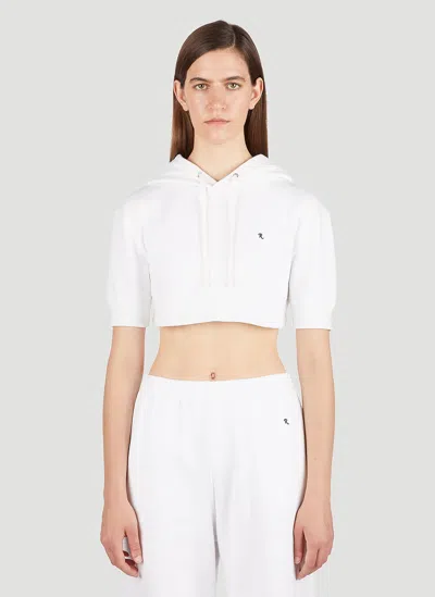 Raf Simons Cropped Hooded Sweatshirt In White