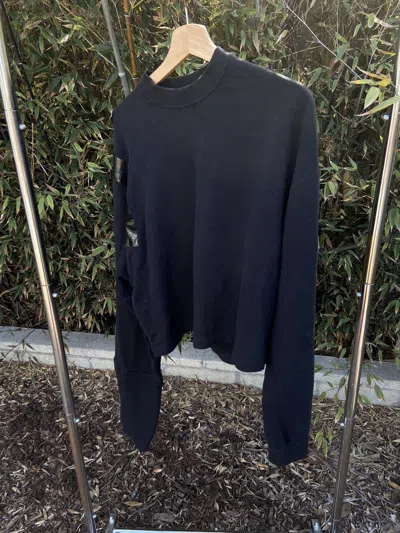 Pre-owned Raf Simons Dark Gray Sweater Long Arm Fw17/18 In Black
