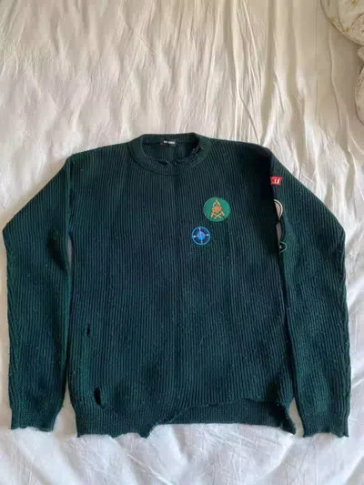 Pre-owned Raf Simons Disrupt Patch Sweater In Green