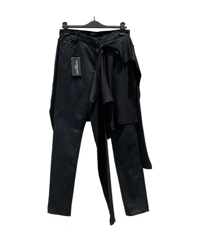 Raf Simons Drape Panelled Chinos In Black