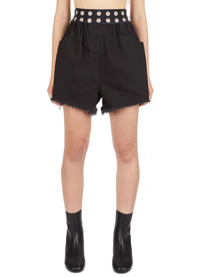 Raf Simons Eyelet Shorts In Black