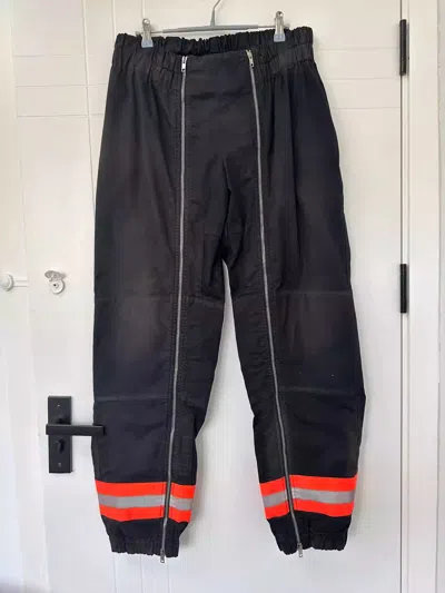 Pre-owned Raf Simons Firefighter Zipper Sweatpants In Black