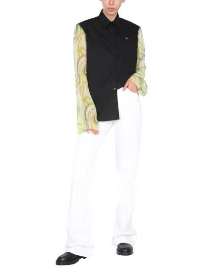 Raf Simons Flared Cotton Jeans In White