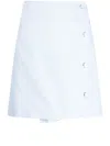 Raf Simons Frayed-hem Denim Miniskirt In Blue