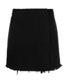 Raf Simons Frayed-hem Miniskirt In Black