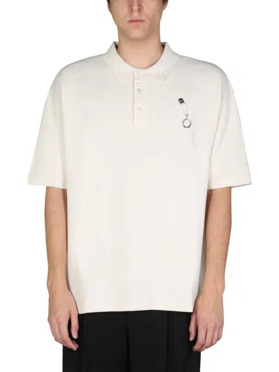 Raf Simons Fred Perry X  Distressed Oversized Polo Shirt In Powder