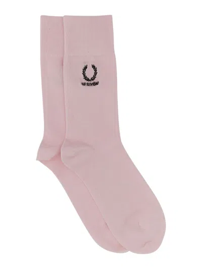 Raf Simons Fred Perry X  Socks With Logo Embroidery In Pink