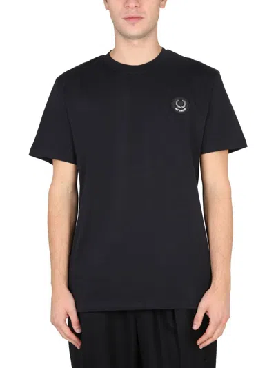 Raf Simons Fred Perry X  Oversized Logo T-shirt In Black