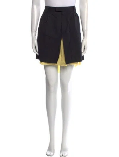 Pre-owned Raf Simons Fringe Trim Accent Knee-length Skirt In Black