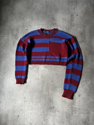 Pre-owned Raf Simons F/w 2017 Striped Cropped Sweater In Multi