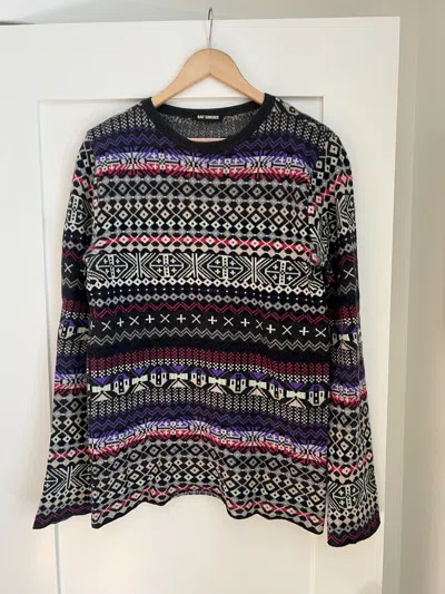 Pre-owned Raf Simons Fw12 Cashmere Fairisle Sweater In Multi