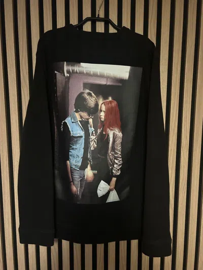 Pre-owned Raf Simons Fw18 Christiane F. Couple Crewneck Sweatshirt In Black