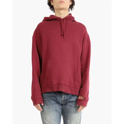 Pre-owned Raf Simons Fw20 Distressed Nevada Hoodie In Burgundy Cotton In Red